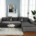 Divano confortevole grigio scuro rivestimento in velluto
