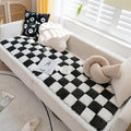 Divano confortevole Crema Colorato Plaid Copridivano Tappetino nero