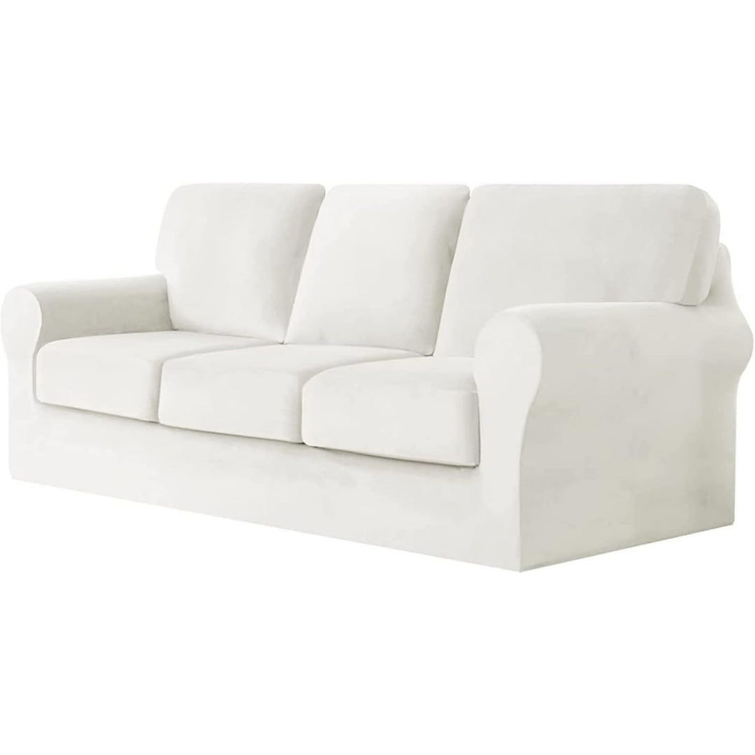 Divano confortevole con ante rivestimento in velluto bianco