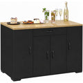 Credenza da soggiorno con cassetti con vano contenitore nero