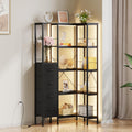 Libreria contenitore regolabile con illuminazione LED nero
