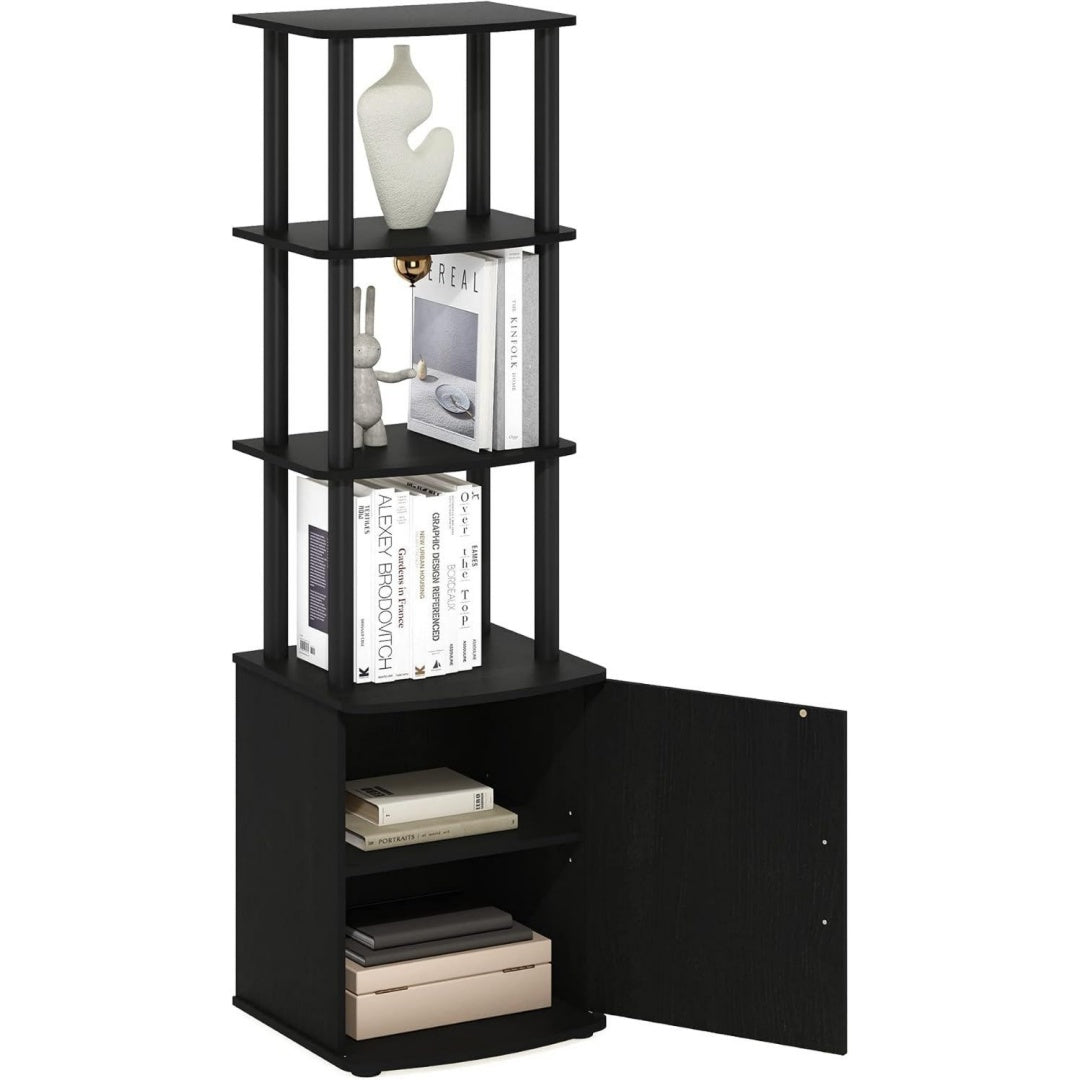 Piano d appoggio Furinno Turn-N-Tubo Espositore Alto tavolino nero