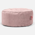 Pouf da soggiorno rosa con poggiapiedi rivestimento in tessuto