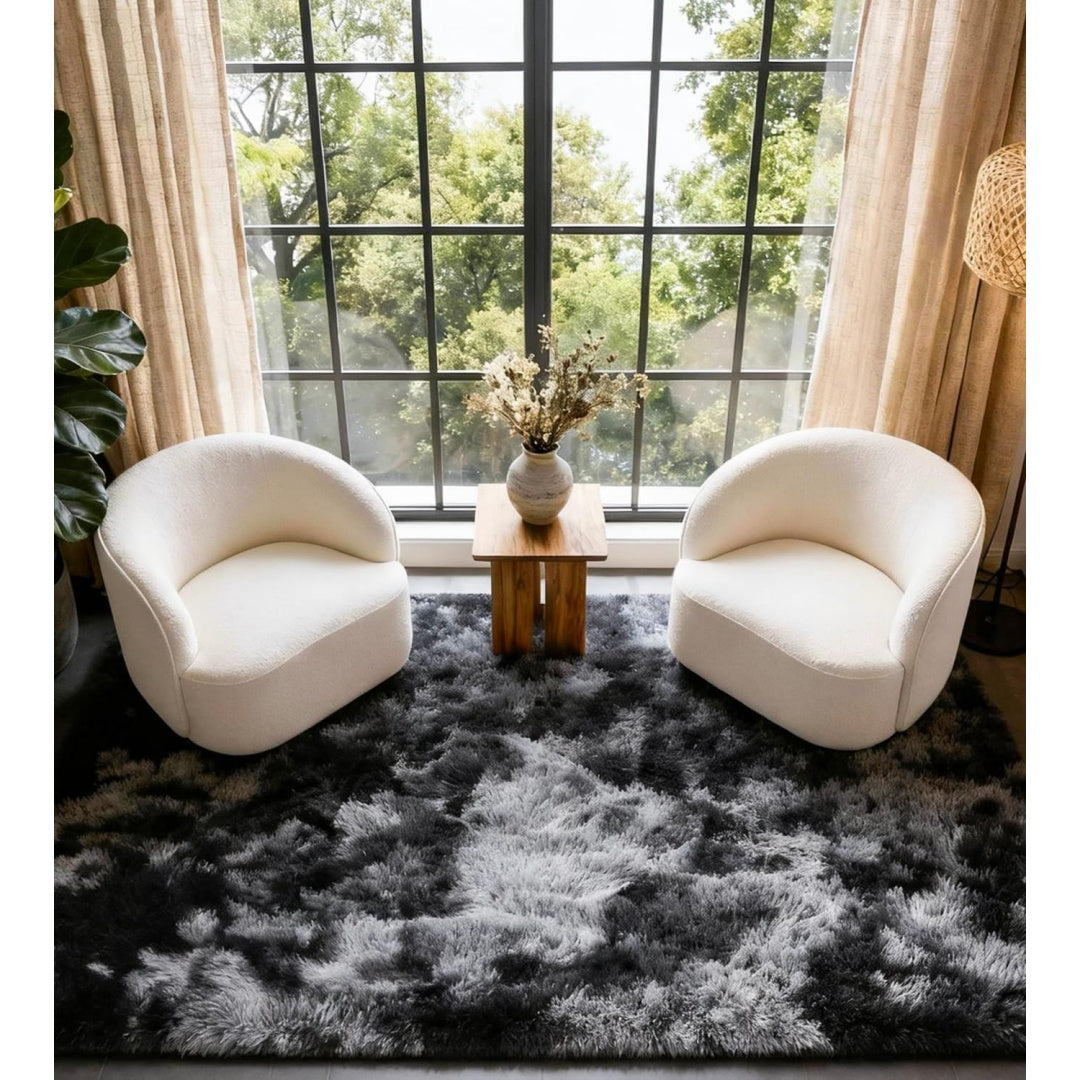 Arredo per soggiorno Tappeto Soggiorno Moderno Grigio Nero, nero