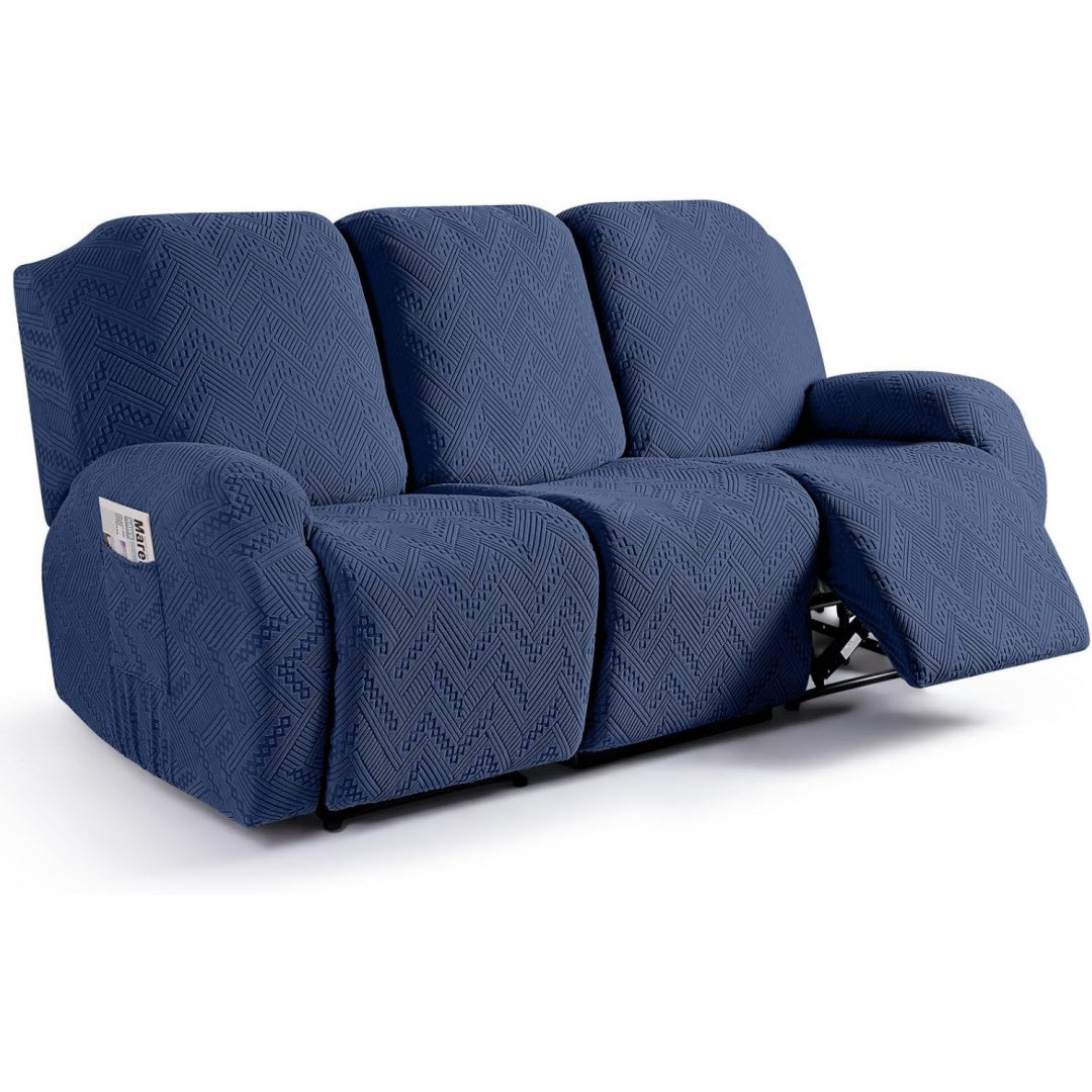 Divano confortevole reclinabile con braccioli blu