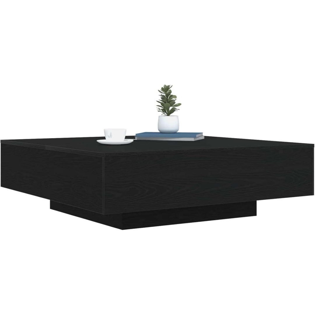 Tavolino da salotto con illuminazione LED nero
