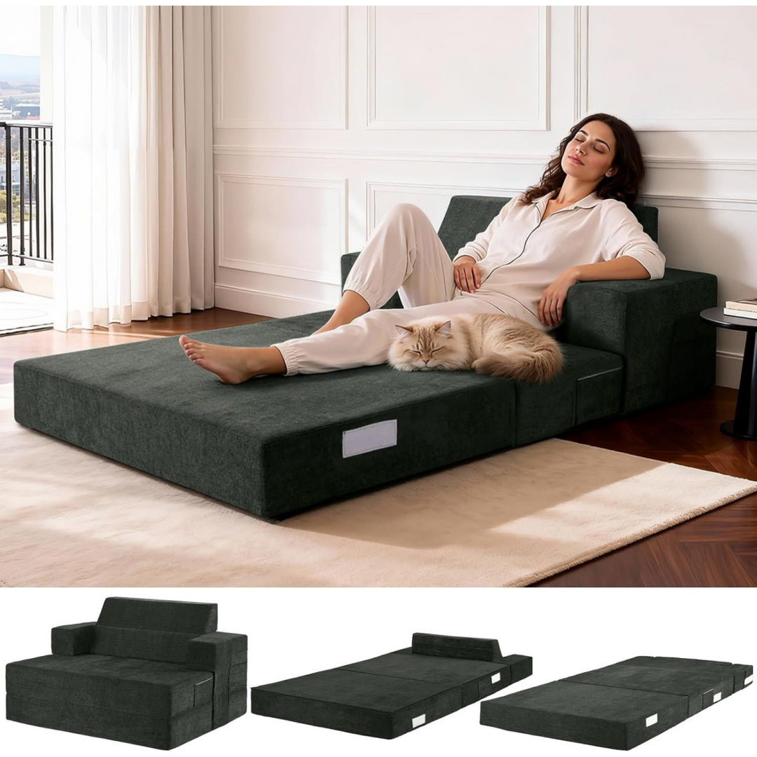 Divano confortevole pieghevole reclinabile grigio