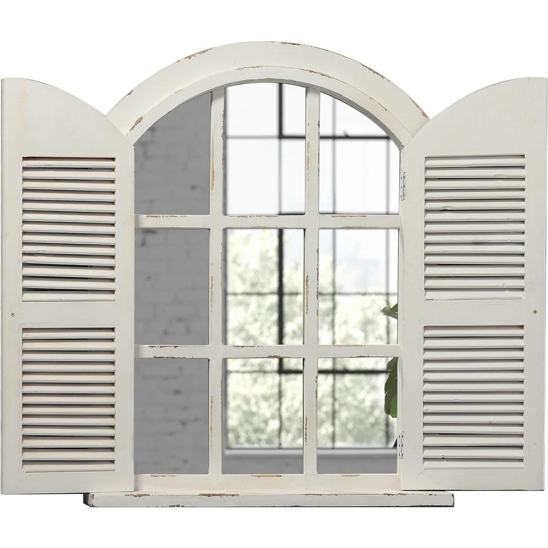 Specchi da parete struttura in metallo stile vintage bianco