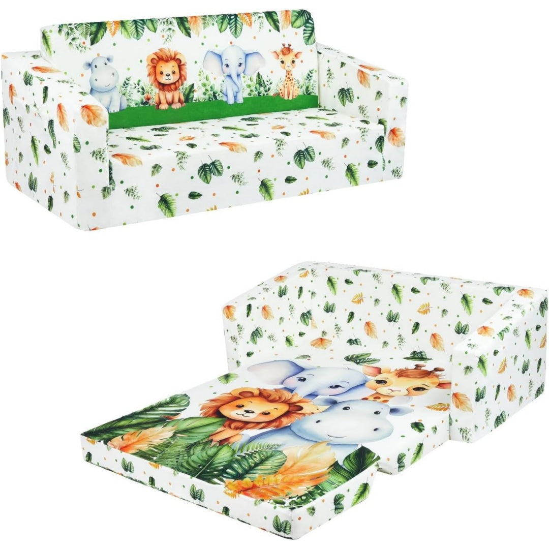 Divano confortevole pieghevole con braccioli verde